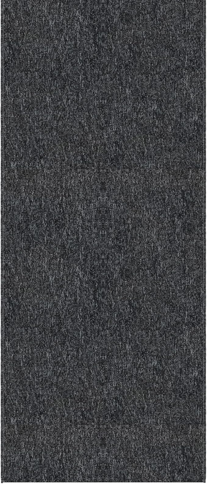 Ottomanson 1'10" x 53' Ultra-Thin Hallway Runner Rug - Durable Non-Slip Carpet for High-Traffic Areas - Fits Under Doors for Seamless Entry - Ideal for Kitchen, Entryway, Bedroom & Living Room, Black