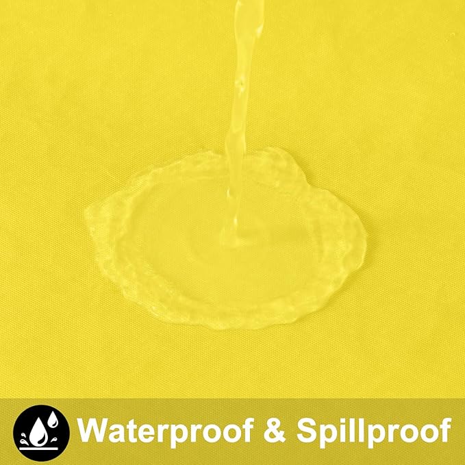 Smiry Rectangle Table Cloth 60x102 Inch, Waterproof Wipeable Vinyl Tablecloths Protector, Oil Spill Proof Plastic Table Cover for Dining, Picnic, Camping, Outdoor, Yellow