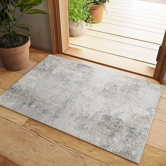 2x3 Washable Small Rugs for Entryway: Area Rug Non Slip Door Mat Indoor Entrance Soft Low Pile Throw Rugs for Inside Front Door Floor Bedroom Bedside Kitchen Nursery Kids Room Entry Home Office