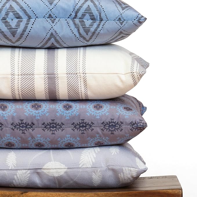 Decorative Throw Pillow Set of 4, 18" x 18" Colorful Accent Pillow Covers, Restful Cottage