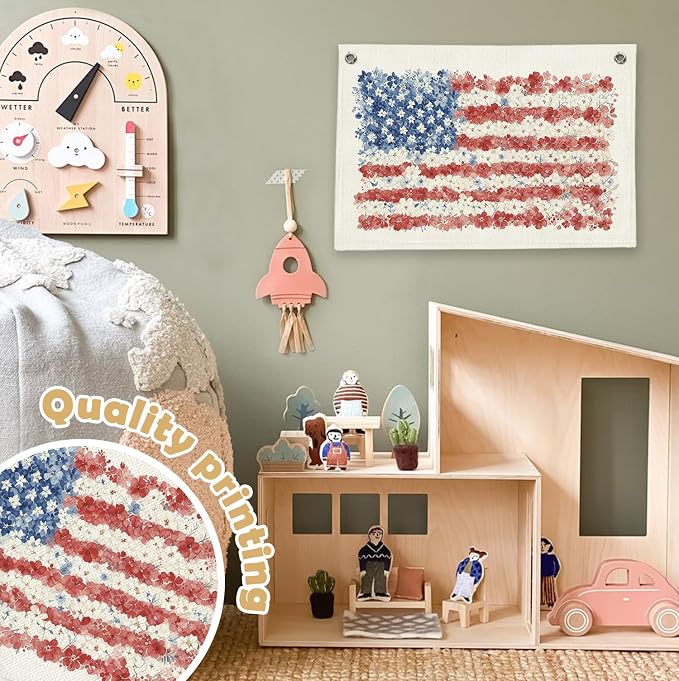 RTXLEZM Kids Room Decor,Classroom Wall Art Decor Banner | Patriotic Decor for Home Porch Farmhouse Home Kids Boy Girl Room Bedroom Playroom Classroom 20x30 Inch