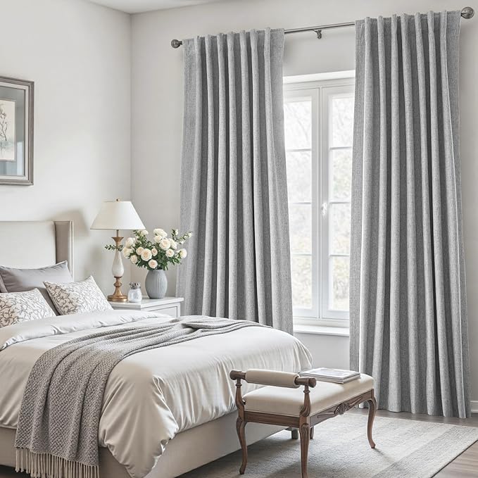 UHITECH 36 Inch Curtains for Cafe Short Blackout Curtains for Living Room Small Window Panels Back Tab Modern Thermal Blackout Out Drapes Room Darkeing