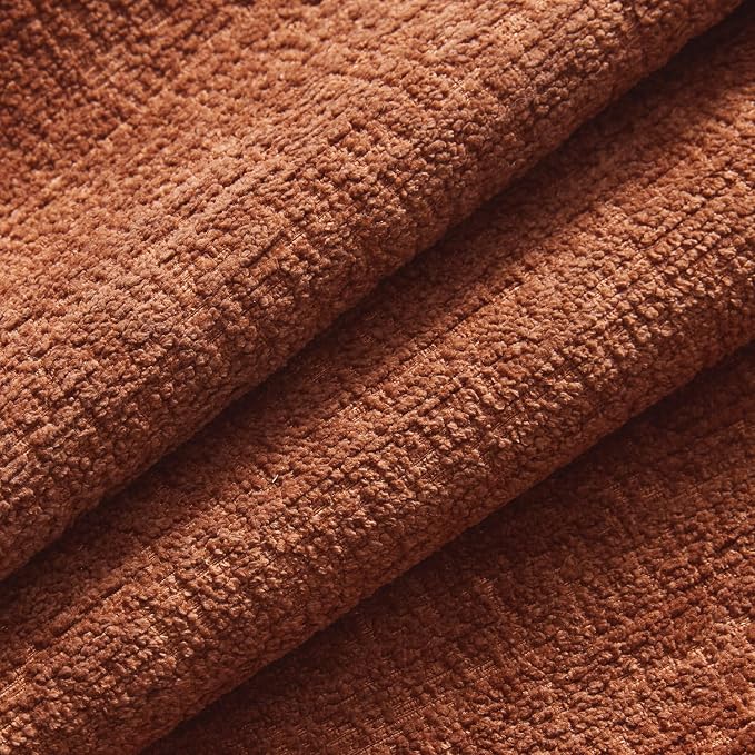 MIULEE Decorative Throw Pillow Covers 22x22 Pack of 2 Rust Couch Pillow Covers Fall Soft Cozy Textured Chenille Pillowcases for Home Decor Sofa Living Room Cushion Bedroom