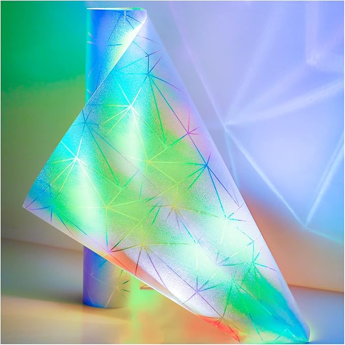 Coavas Rainbow Window Privacy Film, Frosted Glass Static Cling, Decorative for Bathroom Door, UV Blocking Window Cling, Non-Adhesive Vinyl Sticker, Day and Night Windows Tint for Home, 35.4x78.7 Inch