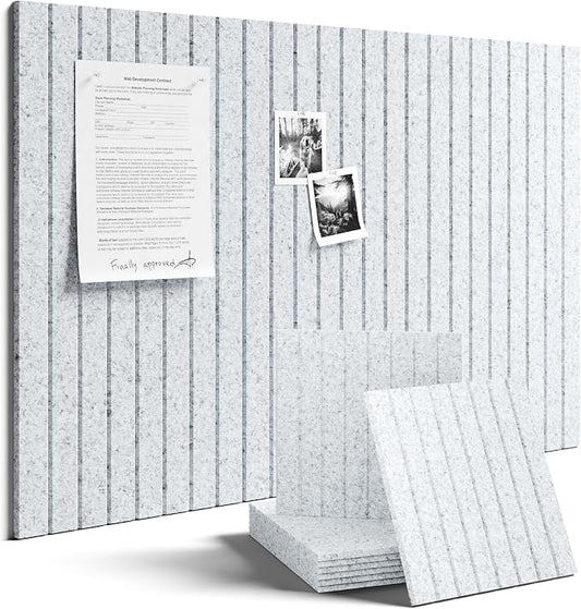 Fluxynara Large Felt Bulletin Board 48" x 36" Cork Board Alternative - 6 Pack with 32 Safe Removable Adhesive Tabs, Cork Boards for Walls for Home Office Classroom Pin Board-Light Gray