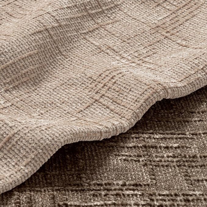 MIULEE Slubby Textured Decorative Throw Pillow Covers 24x24 Inch Set of 2 Boho Farmhouse Soft Cozy Chenille Pillows Cushion Cases Modern Neutral Home Decor for Couch Sofa Bed Living Room, Oatmeal