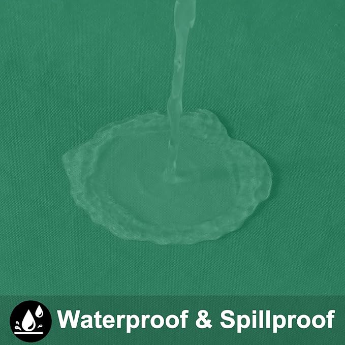 Smiry Rectangle Table Cloth 60x140 Inch, Waterproof Wipeable Vinyl Tablecloths Protector, Oil Spill Proof Plastic Table Cover for Dining, Picnic, Camping, Outdoor, Emerald Green