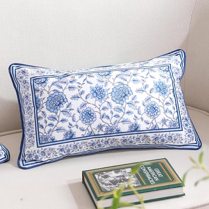 ISAENNE Designer Vintage Velvet Throw Pillow Cover,20"x12"-BlueWilow | Pillow Cover,Concealed Zipper Design,Dragonfly Pattern,Sofas,Bedroom,Living Room,Lounge Chairs,All Season Home Decor