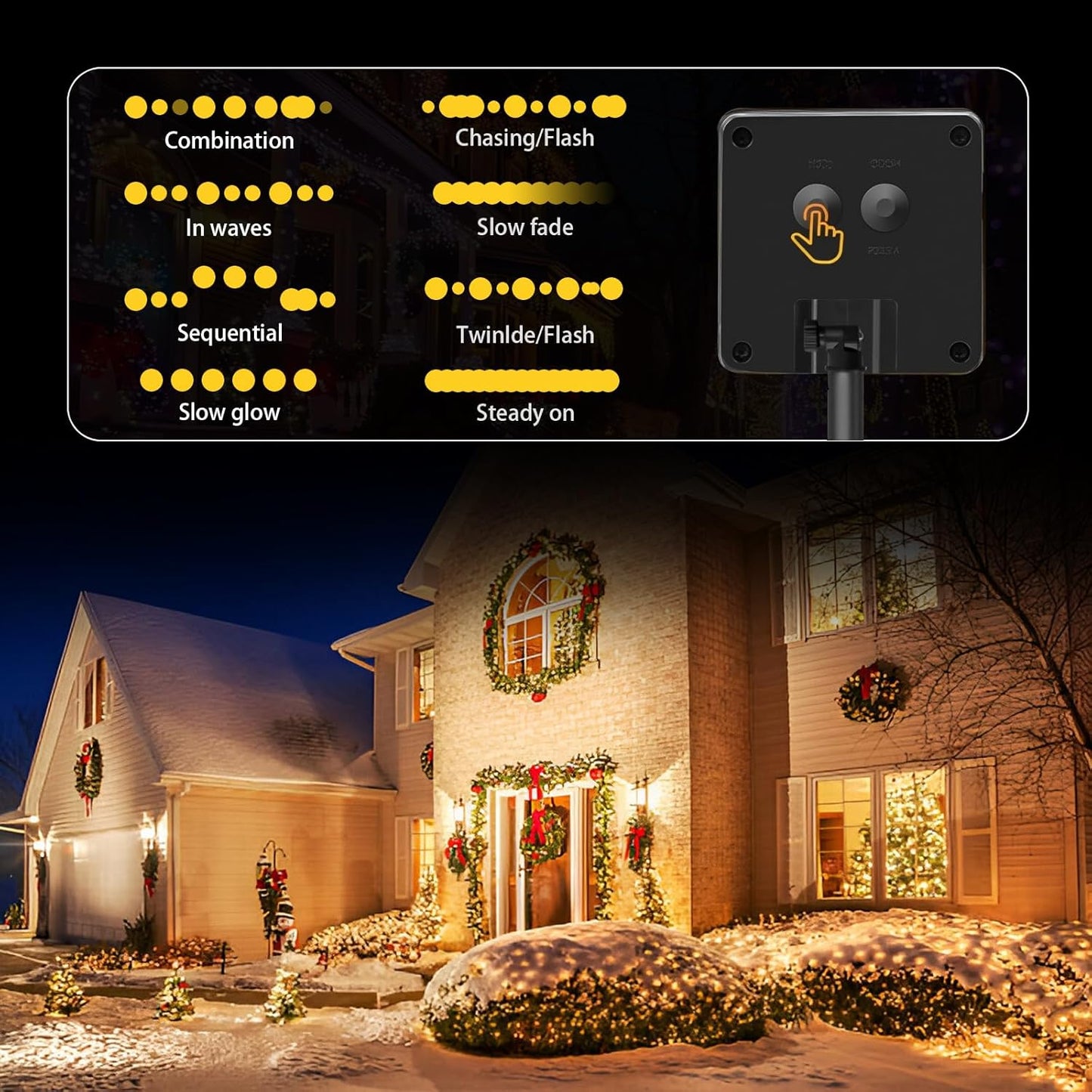 4 Pack Solar String Lights Outdoor, 400 LED Extra-Long 156Ft Solar Lights Outdoor with 8 Lighting Modes, IP65 Waterproof for Garden, Patio, Xmas, Balcony, Tree, Wedding, Party Decor (Warm)