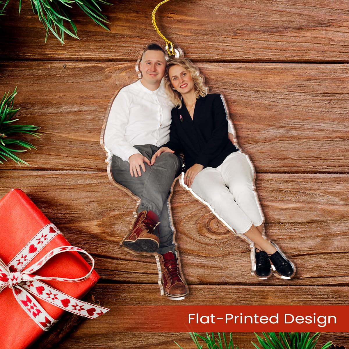 Personalized Photo Ornament for Couple, Custom Acrylic Ornament with Image, Gifts for Men Women, Newlywed Couple, Mom Dad, Christmas Hanging Decor