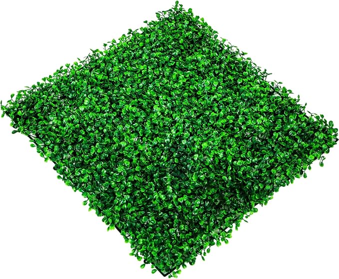 VEVOR Artificial Boxwood Panel 6pcs, 20 x 20 in 1.6 in Sun Protected Boxwood Hedge Wall Panels, Artificial Grass Backdrop Green Fake Wall for Privacy Fence Decor Indoor Outdoor Garden Backyard