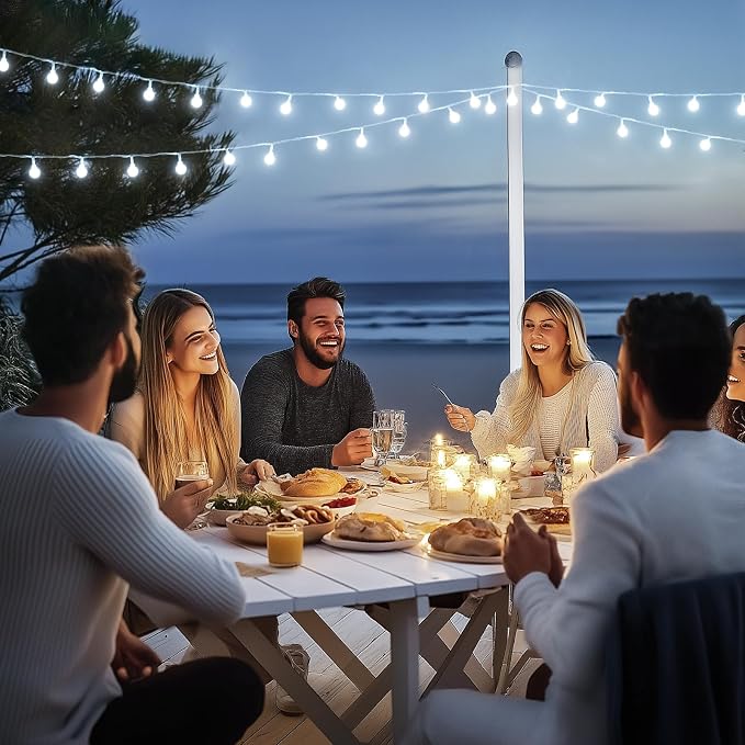 JMEXSUSS 100ft 200 LED White Globe String Lights Indoor Outdoor Waterproof | Christmas fairy Lights Plug in with Remote, Connectable Hanging Lights for Bedroom Patio Holiday Tree Party Christmas Decor
