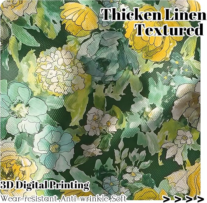 Renaiss 42 x 54 Inch Watercolor Floral Kitchen Curtains Flower Plant Small Short Cafe Window Curtains Rustic Colorful Wildflower Plants Blossom Spring Rod Pocket Tier Window Treatment Drapes 2 Panels