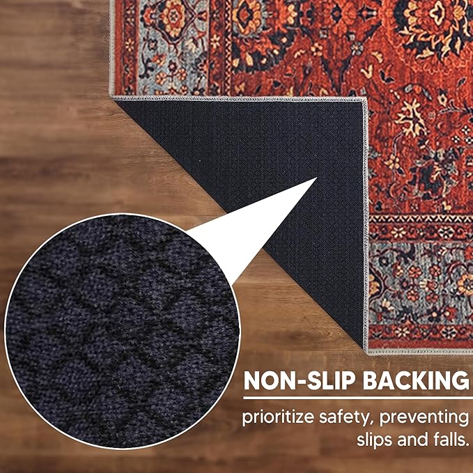 Keen Home Design 2x3 Rug - Machine Washable Entry Rug with Non-Slip Backing, Ideal for Enteryway, Kitchen, Bathroom, Laundry Room - Vintage, Easy Clean, Durable, Low Pile Rug - (2' x 3')