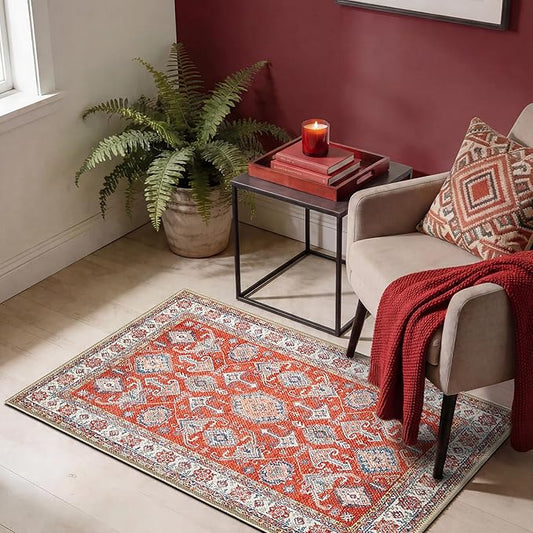 Keen Home Design 24"x36" Rug - Machine Washable Entry Rug with Non-Slip Backing, Ideal for Enteryway, Kitchen, Bathroom, Laundry Room - Vintage, Easy Clean, Durable, Low Pile - (2' x 3')