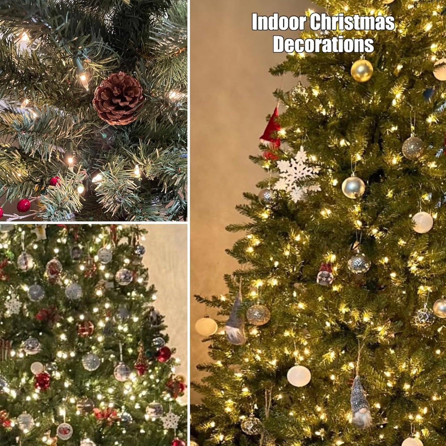 HISHINY Christmas Lights 100 Count Clear Christmas Tree String Lights with Green Wire for Outdoor Indoor Christmas Decorations Wedding Decorations Valentines Day Decor,UL Certified (32feet)