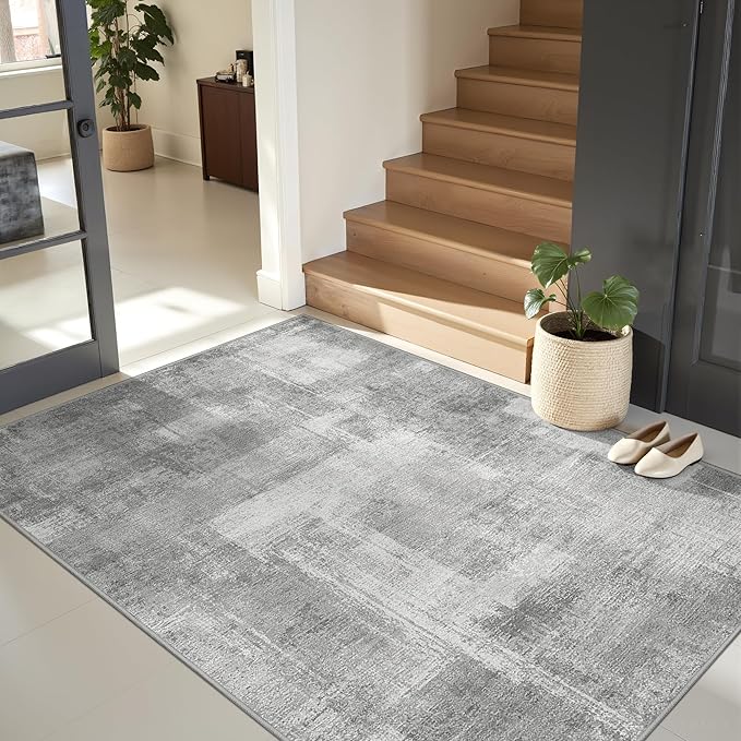 zesthome 4x6 Area Rugs, Washable Rug for Entryway, Modern Abstract Area Rug, Stain Resistant Rugs for Living Room, Bedroom, Dining Room, Ultra-Thin Indoor Decor Mat 4x6