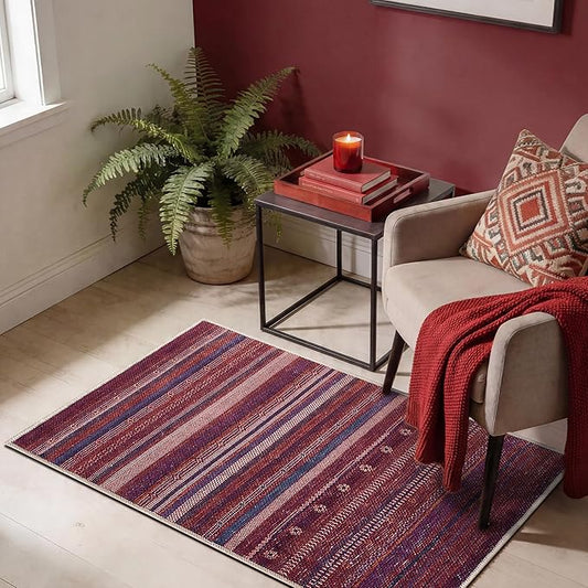 Keen Home Design 2x3 Rug - Machine Washable Entry Rug with Non-Slip Backing, Ideal for Enteryway, Kitchen, Bathroom, Laundry Room - Vintage, Easy Clean, Durable, Low Pile Rug - (2' x 3')