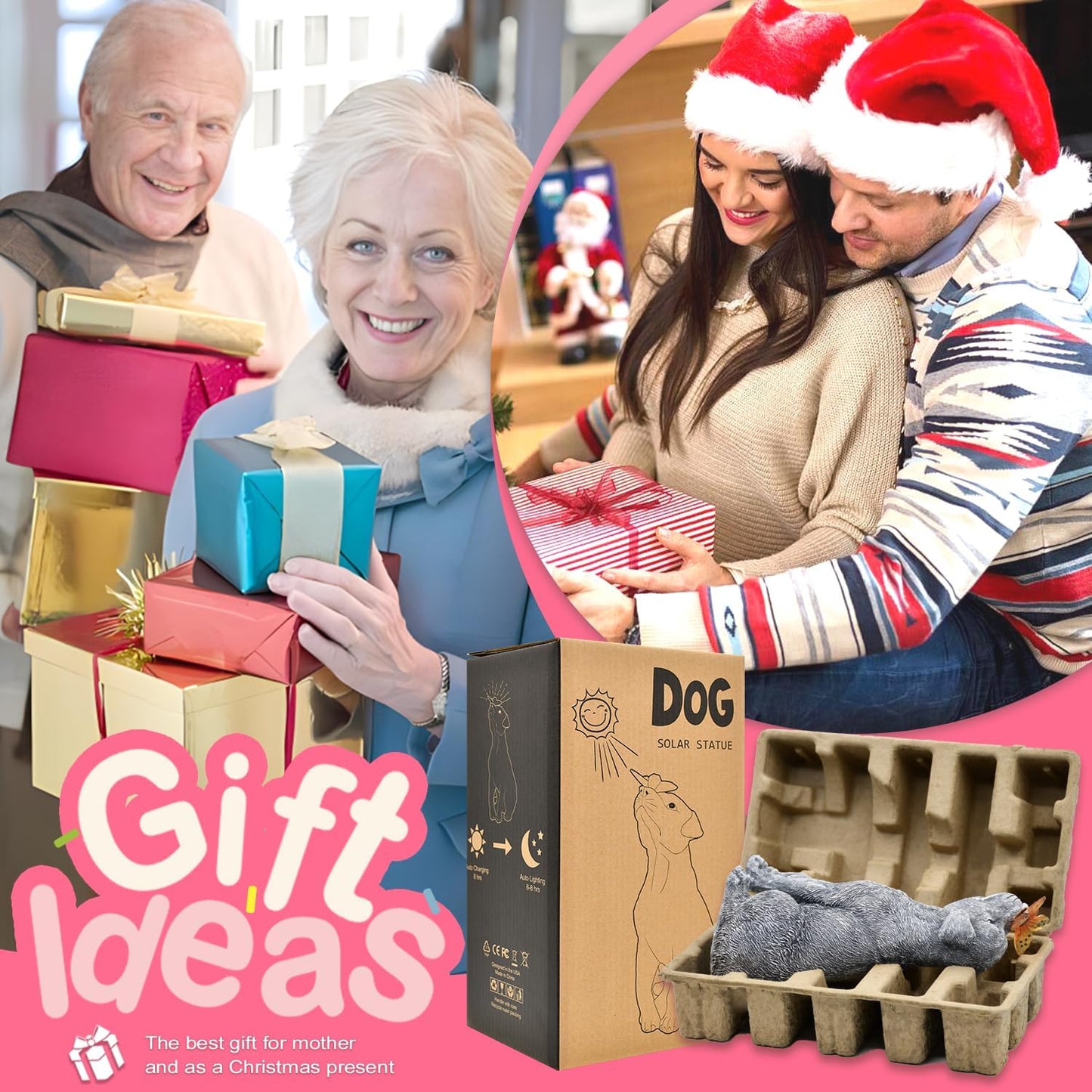 Goodeco Dog Statue with Butterfly - Ideal Gifts for Dad, Mom or Birthdays, Beautifully Crafted Outdoor Decorations to Wow Your Guests