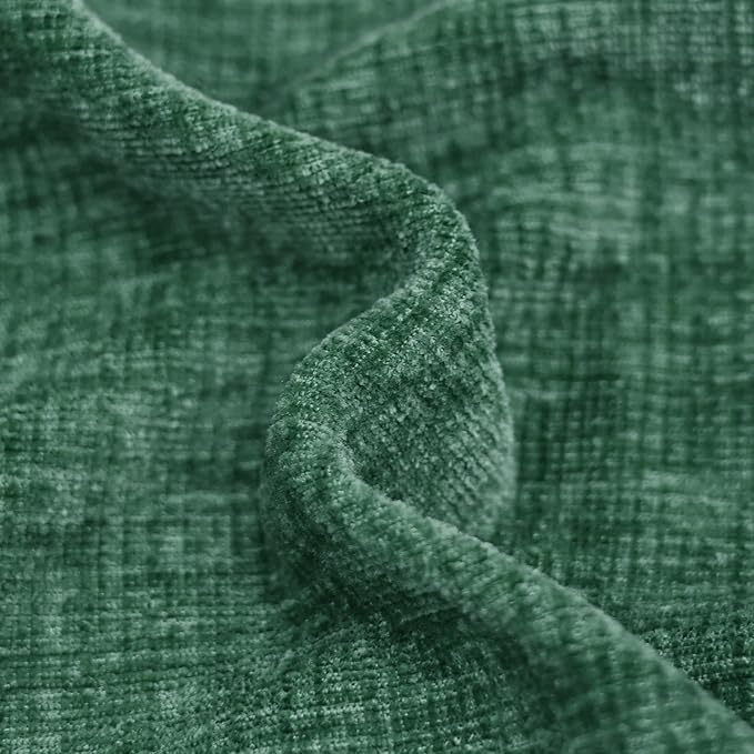 CaliTime Christmas Throw Pillow Covers Decorative 18 X 18 Inches Pack of 2 Cozy Chenille Cushion Cases for Couch Sofa Bed Living Room Home Dark Green