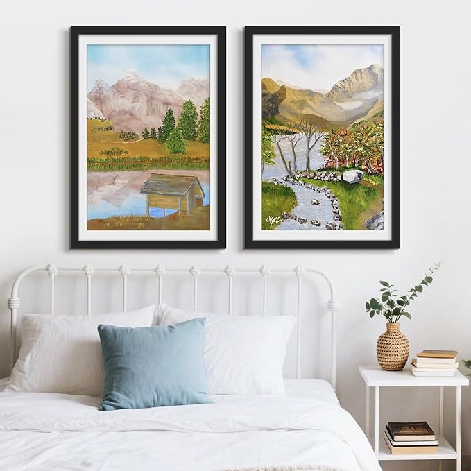 Picrit 27x40 inch Poster Frame 3 Pack, Black Poster Frame, Display Poster 24 x 36 with Mat or 27 x 40without Mat for Horizontal or Vertical Wall Mounting