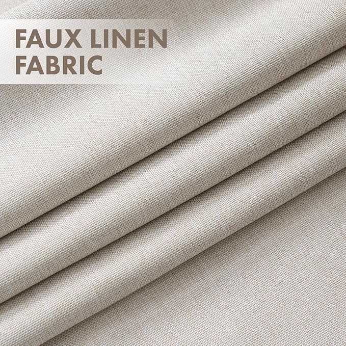 MIULEE 100% Blackout Linen Curtains for Bedroom 90 inches Long, Thermal Insulated Room Darkening Black Out Drapes for Living Room, Back Tab Rod Pocket, 2 Panels Set, 40 Wide x 90 Length, Cream