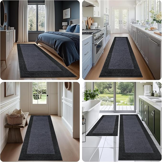 Indoor Door Mat 20" x 32", Washable Kitchen Rug, Non Slip Entryway Rug for Floor, Absorbent Entrance Throw Rug for Laundry, Bathroom, Door
