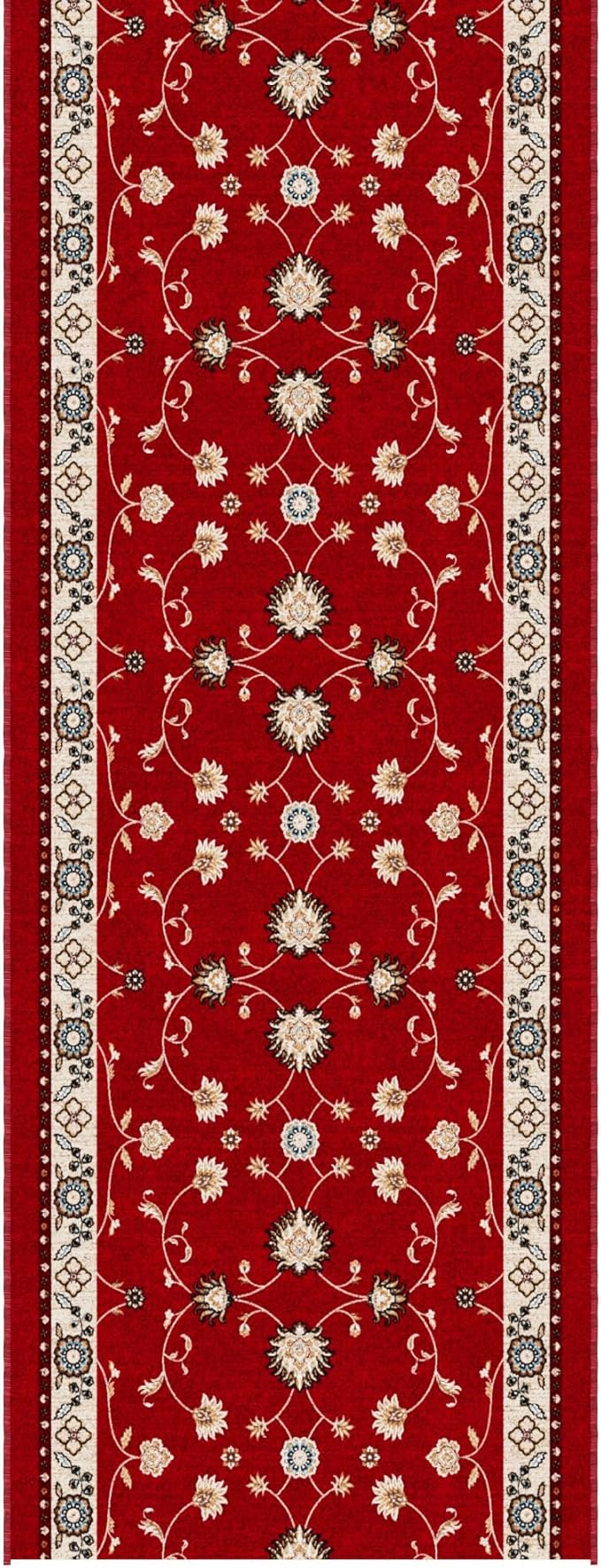 Ottomanson Mud Mat 2'7" x 4' Indoor Door Mat – Machine Washable Soft Non-Slip Rug, Quick Dry Low Pile Carpet for Kitchen, Bathroom & Entryway, Mahal Red
