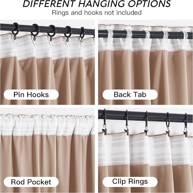 RYB HOME Blush Velvet Curtains 96 inches 2 Panels Set, Thermal Insulated Privacy Protect Decorative Drapes with Hook Tape for Dorm Hotel Room, W 52 x L 96 inches