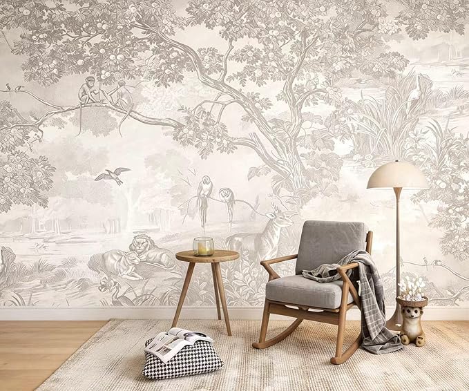 YQWDMX - Light Jungle Wallpaper self-Adhesive Wallpaper Mural for Bedroom ZY22 S