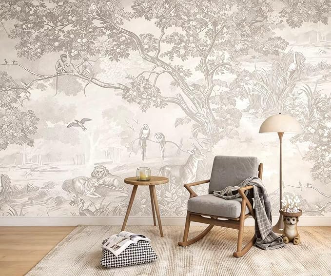YQWDMX - Light Jungle Wallpaper self-Adhesive Wallpaper Mural for Bedroom ZY22 M