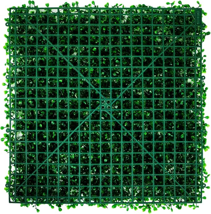 VEVOR Artificial Boxwood Panel 6pcs, 20 x 20 in 1.6 in Sun Protected Boxwood Hedge Wall Panels, Artificial Grass Backdrop Green Fake Wall for Privacy Fence Decor Indoor Outdoor Garden Backyard