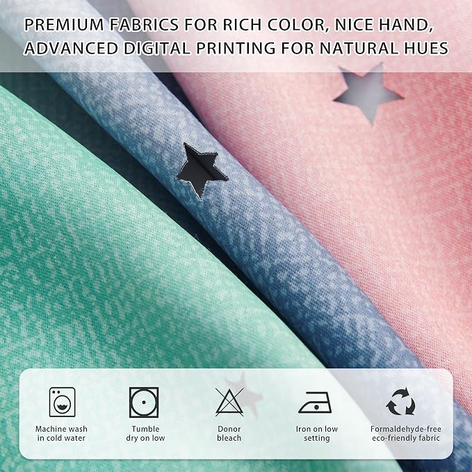 XiDi Pink Grey Green Girls Curtains for Bedroom Rainbow Blackout Curtains for Kitchen Cafe Window Room Darkening Kids Childs Nurser Room Wall Decor Grommet 63 Inches Long 34 inches Wide 2 Panels Set