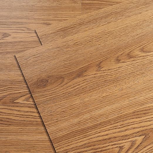 Yenhome 12"X12" Peel and Stick Vinyl Flooring Waterproof Peel and Stick Floor Tile Bathroom Kitchen Flooring Temporary Self Adhesive Floor Tiles for Renter Brown Wood Scratch-Resistant (3Plank 3Sq.Ft)