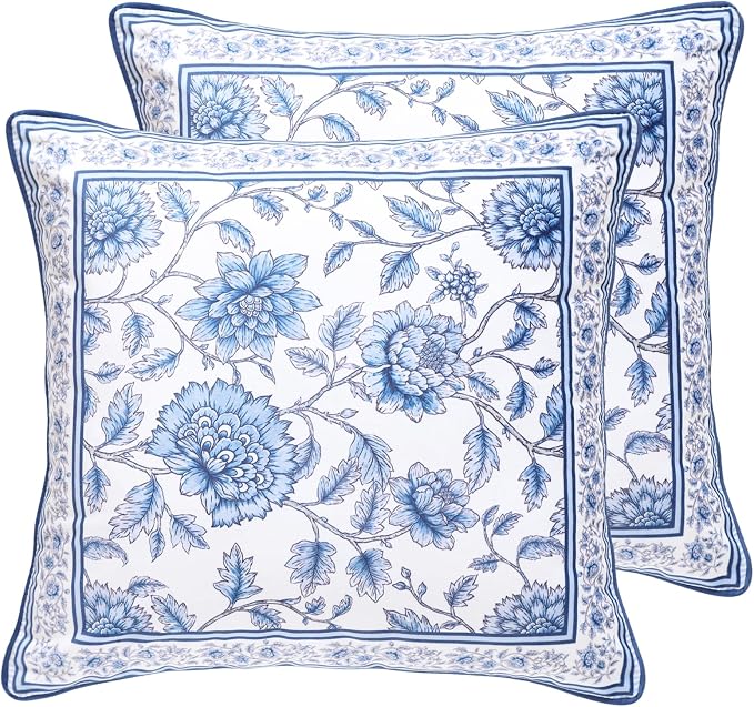 ISAENNE Designer Velvet Throw Pillow Cover,Set of 2,22"x22"-BlueWilow | Pillow Cover,Concealed Zipper Design,Dragonfly Pattern,Sofas,Bedroom,Living Room,Lounge Chairs,All Season Home Decor