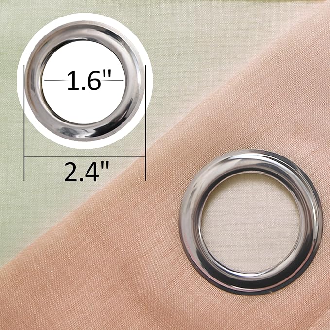 DWCN Ombre Sheer Curtains - Faux Linen Semi Voile Grommet Top Gradient Curtains for Bedroom and Living Room, Set of 2 Window Curtain Panels, 52 x 84 Inch Length（Sage Green and Pink