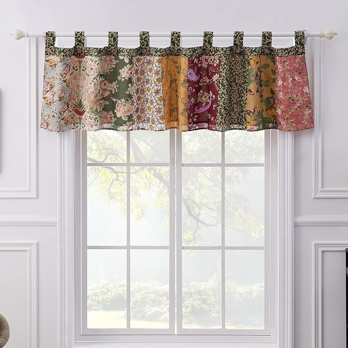 Greenland Home Antique Chic 21 X 84-Inch Cotton Window Patchwork Valance, Multicolor