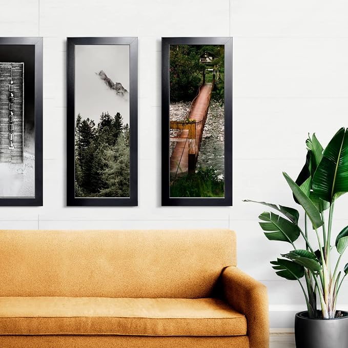 LaVie Home 10x24 Picture Frame Black, Panoramic Picture Frame for Wall Decoration, Classic Black Minimalist Style Suitable for Decorating Houses, Offices, Hotels（1 Pack）