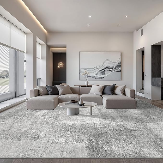 zesthome 10x14 Area Rugs for Living Room, Non-Slip Backing Washable Rug, Modern Abstract Area Rug, Stain Resistant Rugs for Bedroom, Ultra-Thin Large Area Rugs, Area Rug 10x14