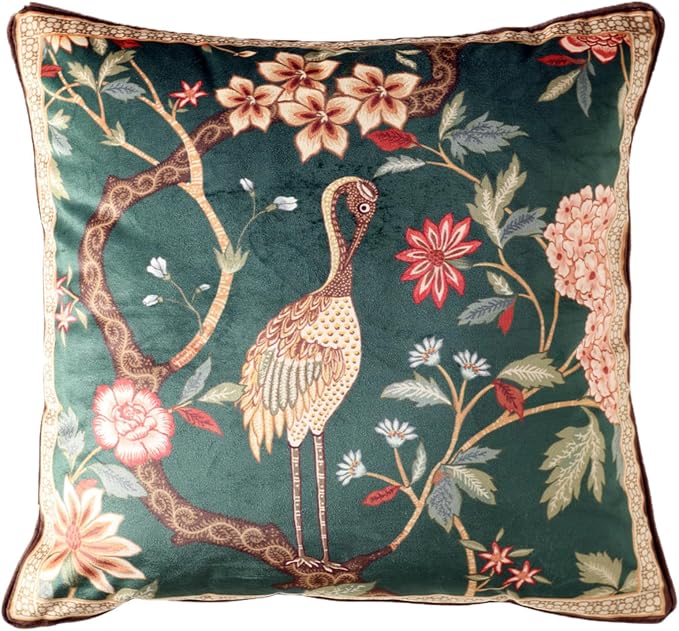 ISAENNE Designer Vintage Velvet Throw Pillow Cover,22"x22"-Mitchell | Pillow Cover,Concealed Zipper Design,Dragonfly Pattern,Sofas,Bedroom,Living Room,Lounge Chairs,All Season Home Decor