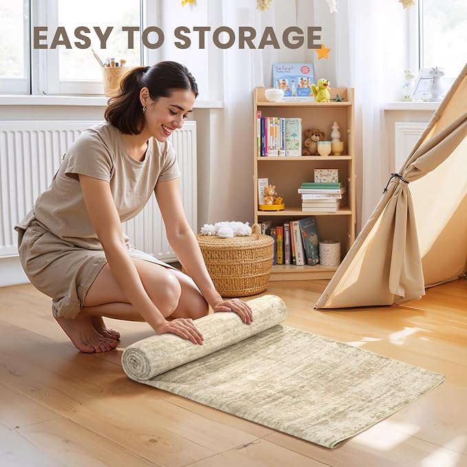 zesthome 9x12 Area Rugs for Living Room, Non-Slip Backing Washable Rug, Modern Abstract Area Rug, Stain Resistant Rugs for Bedroom, Ultra-Thin Large Area Rugs, Area Rug 9x12