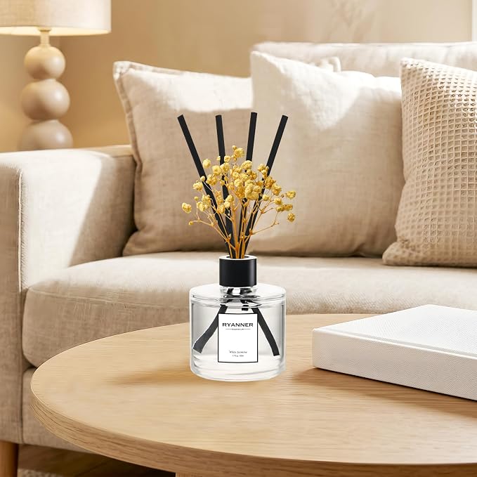Reed Diffuser Set of 3 Pack,Fresh Clean Linen/Ocean Breeze/Eucalyptus & Mint Scented Oil Diffuser with Sticks(1.7 fl oz Each Pack),Air Freshener for Bedroom Bathroom Office | Shelf Decor