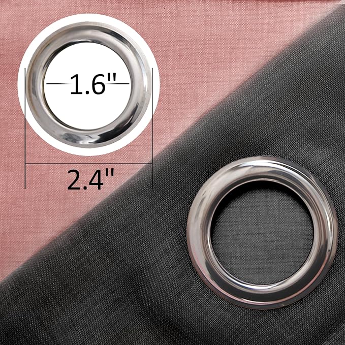 DWCN Ombre Sheer Curtains - Faux Linen Semi Voile Grommet Top Gradient Curtains for Bedroom and Living Room, Set of 2 Window Curtain Panels, 52 x 84 Inch Length（Black and Red