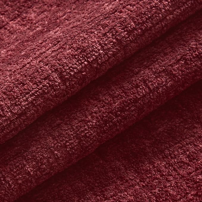 MIULEE Decorative Throw Pillow Covers 24x24 Pack of 2 Burgundy Couch Pillow Covers Soft Cozy Textured Chenille Pillowcases for Home Decor Sofa Living Room Cushion Bedroom