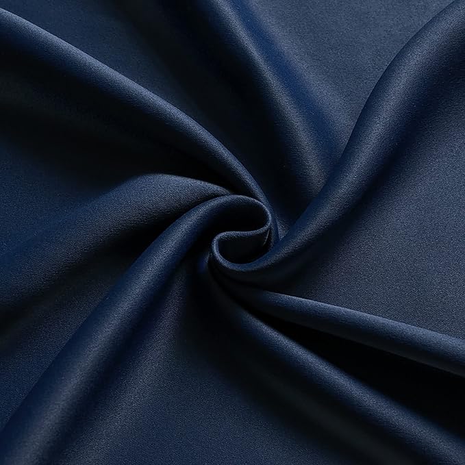 KOUFALL Navy Blue Curtains 102 Inches Long for Livingroom,2 Panels Grommet Sun Heat Light Blocking Curtains for Bedroom Dining Room,8.5 FT,Dark Blue