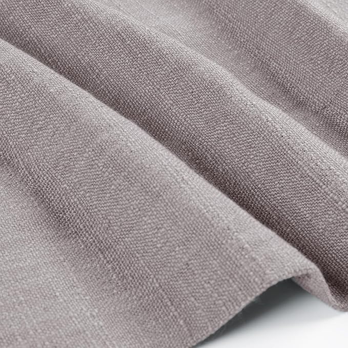 TWOPAGES 52" W x 45" L Linen Blend Cafe Curtains for Kitchen Window, Light Filtering Pinch Pleated Tier Curtains, Modern Farmhouse Half Window Curtains for Bathroom, Parchment, 2 Panels