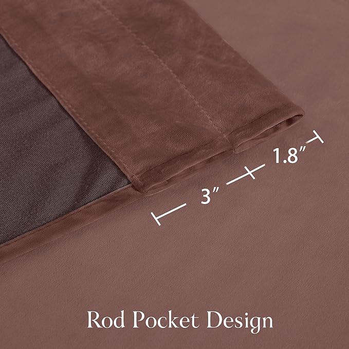 NICETOWN Pink Velvet Curtains 102 inches - Blackout Curtains for Living Room, Thermal Insulated Soundproof Panels Soft Luxury Home Decor for Bedroom, Dusty Rose Pink, W52 x L102, 2 Panels