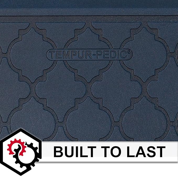 Tempur-Pedic Ultra Comfort Anti-Fatigue Lattice Twilight 1' 8" x 3' 6" Kitchen Floor Mat Cushioned Ergonomic Standing Desk Mat Waterproof Non-Skid Foam