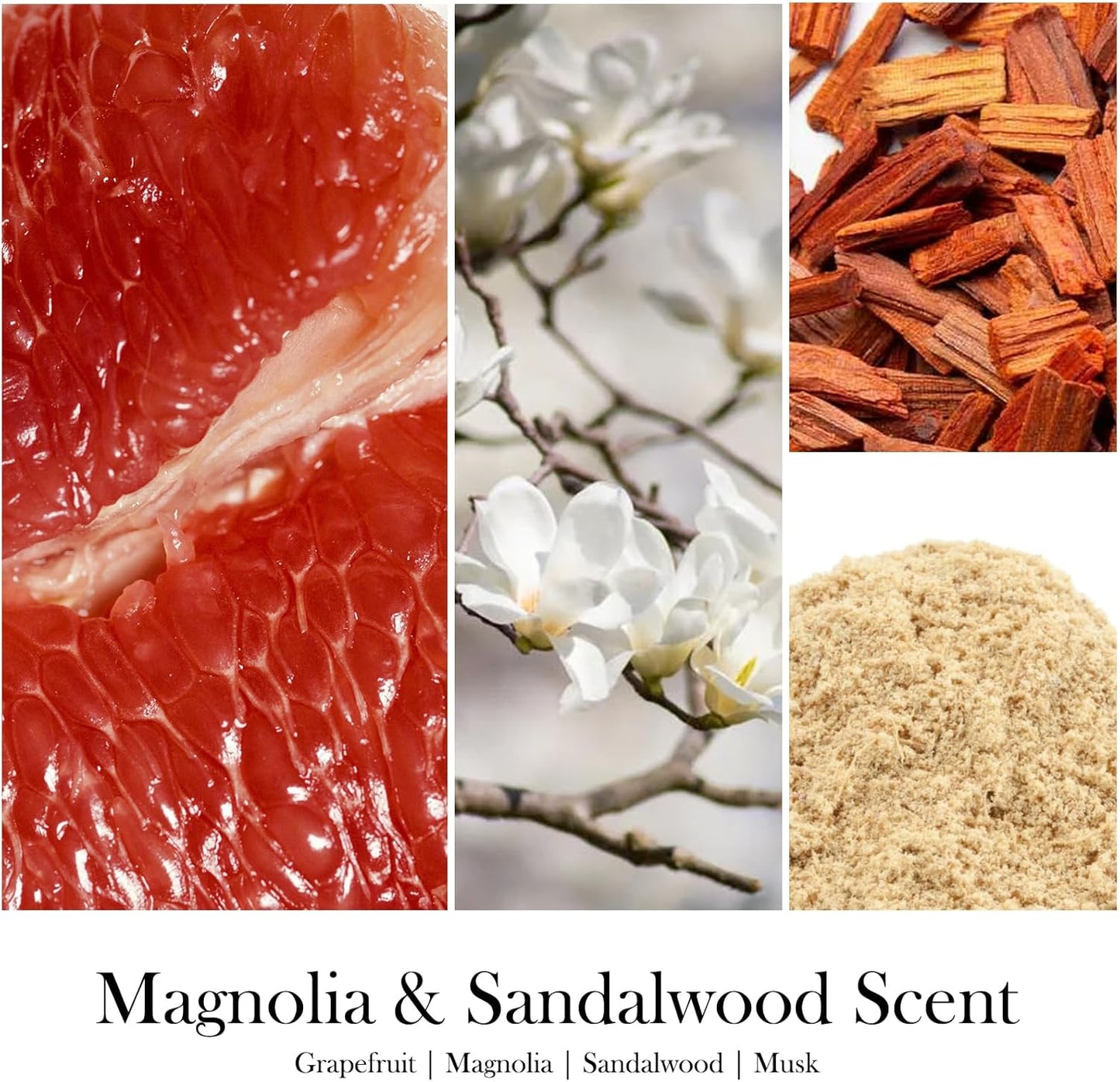 Scented Candles for Home - Magnolia & Sandalwood Candle | Aromatherapy Candle Gift for Women & Men, Soy Candles for Home Scented - 7oz