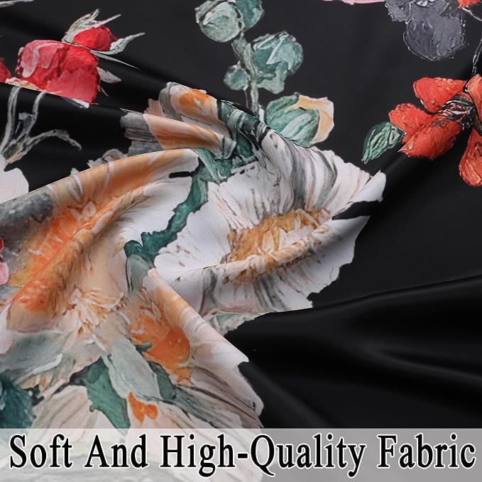 Estelar Textiler Floral Pattern Blackout Curtains for Living Room 102 inches Long 2 Panels,Dark Morning Glory Flower Room Darkening Window Grommet Drapes for Bedroom Decor,52" W X 102" L